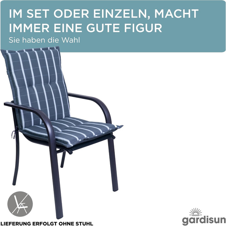 Gartenstuhlauflagen Niedriglehner I Extra Dicke Sitzauflagen I Made in Europe I Stuhlauflagen für Ni