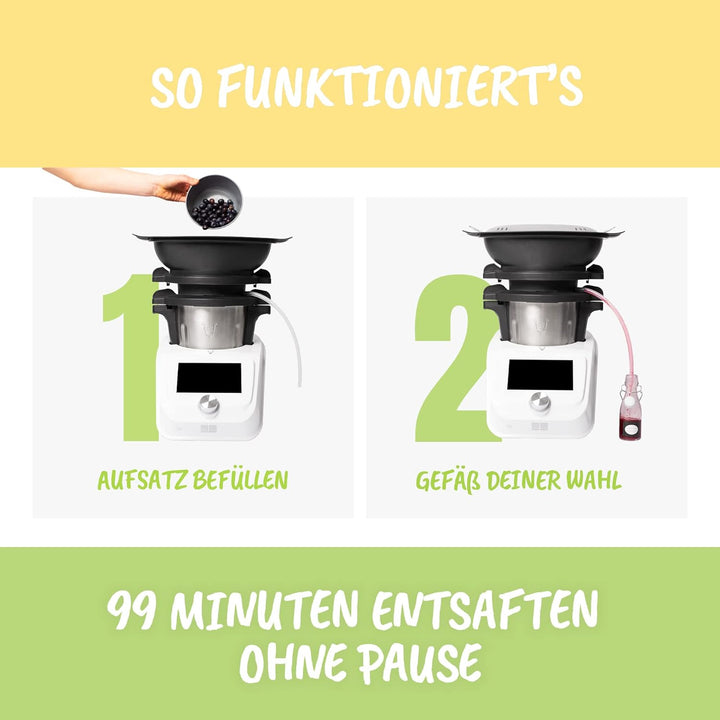 Dampfentsafter für Monsieur Cuisine Connect, Smart & Trend – Zubehör zum Entsaften grosser Mengen Ob