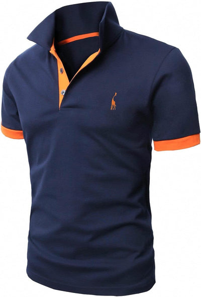 GLESTORE Poloshirt Herren Männer Hemd Herren Kurzarm Shirt Sommer XL A1-marine, XL A1-marine