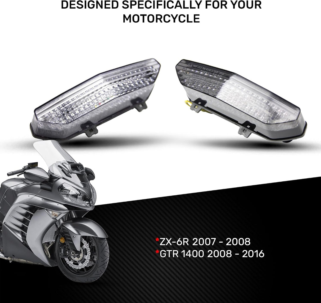 aVDB-moto LED-Bremslicht mit integrierten Blinker kompatibel mit Kawasaki ZX6R 2007/2008, GTR1400 20