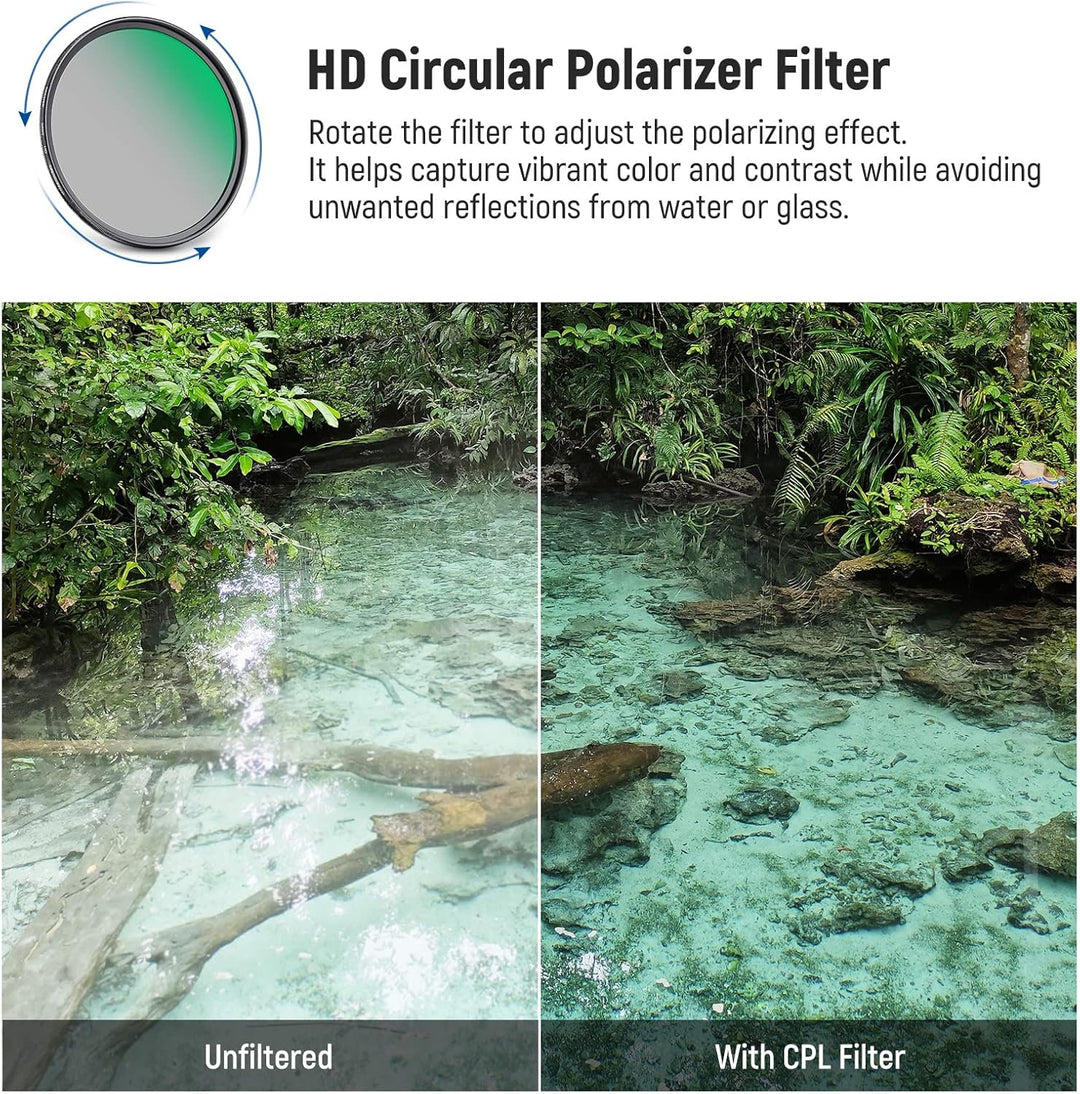 NEEWER 82mm CPL UV Filter Set, Zirkular Polfilter(Polarisationsfilter)/UV Schutz Objektivfilter Set