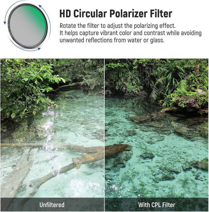 NEEWER 82mm CPL UV Filter Set, Zirkular Polfilter(Polarisationsfilter)/UV Schutz Objektivfilter Set