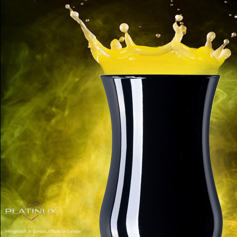 Schwarze Cocktailgläser max. 470ml aus Glas Set (6-Teilig) Longdrinkgläser Partygläser Milkshake Gla