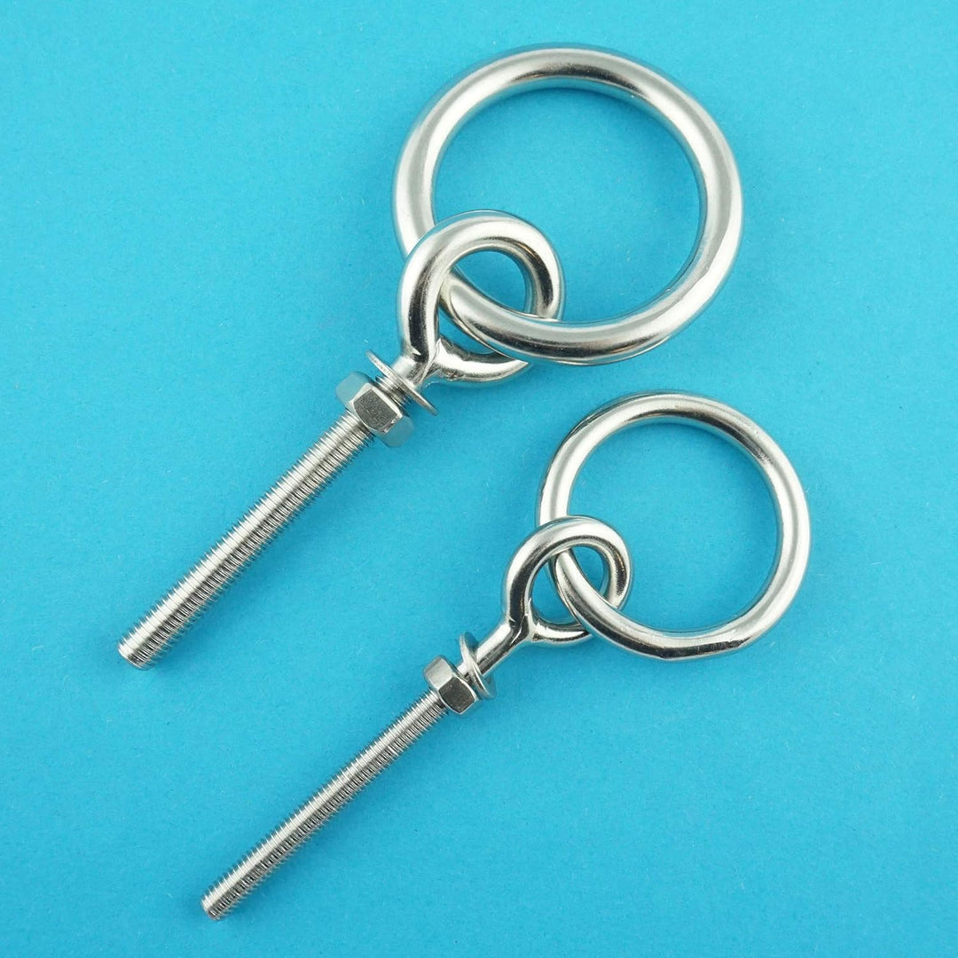 Eisenwaren2000 | M12 x 150 mm Augbolzen mit Ring (2 Stück) - Ösenschrauben - metrisches Gewinde - Ri