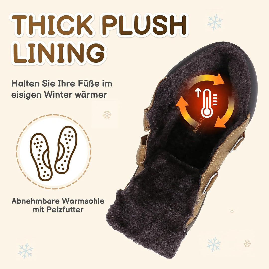 Mishansha Kinder Winterschuhe Gefüttert Winterstiefel für Jungen Mädchen Gr.24-38 38 EU Braun, 38 EU