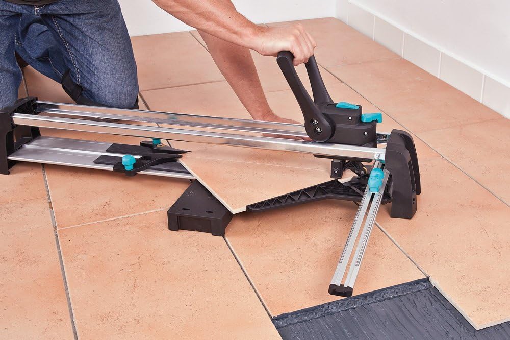 wolfcraft TC 670 Expert Fliesenschneider 5555000 – Fliesenschneidemaschine mit Winkelanschlag – Für