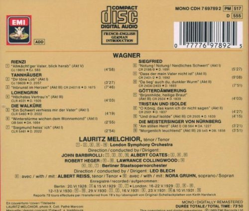 Lauritz Melchior: Richard Wagner - Opern-Arien, Audio-CD