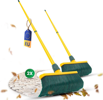 Novaliv Krallenbesen Set 40 cm Kunststoff mit Stiel Schneebesen Kratzbesen Rasenbesen Besen für drau