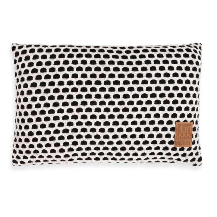 KNIT FACTORY - Mila Kissen - Schwarz/Beige - 60x40 cm 60x40 cm Schwarz/Beige, 60x40 cm Schwarz/Beige