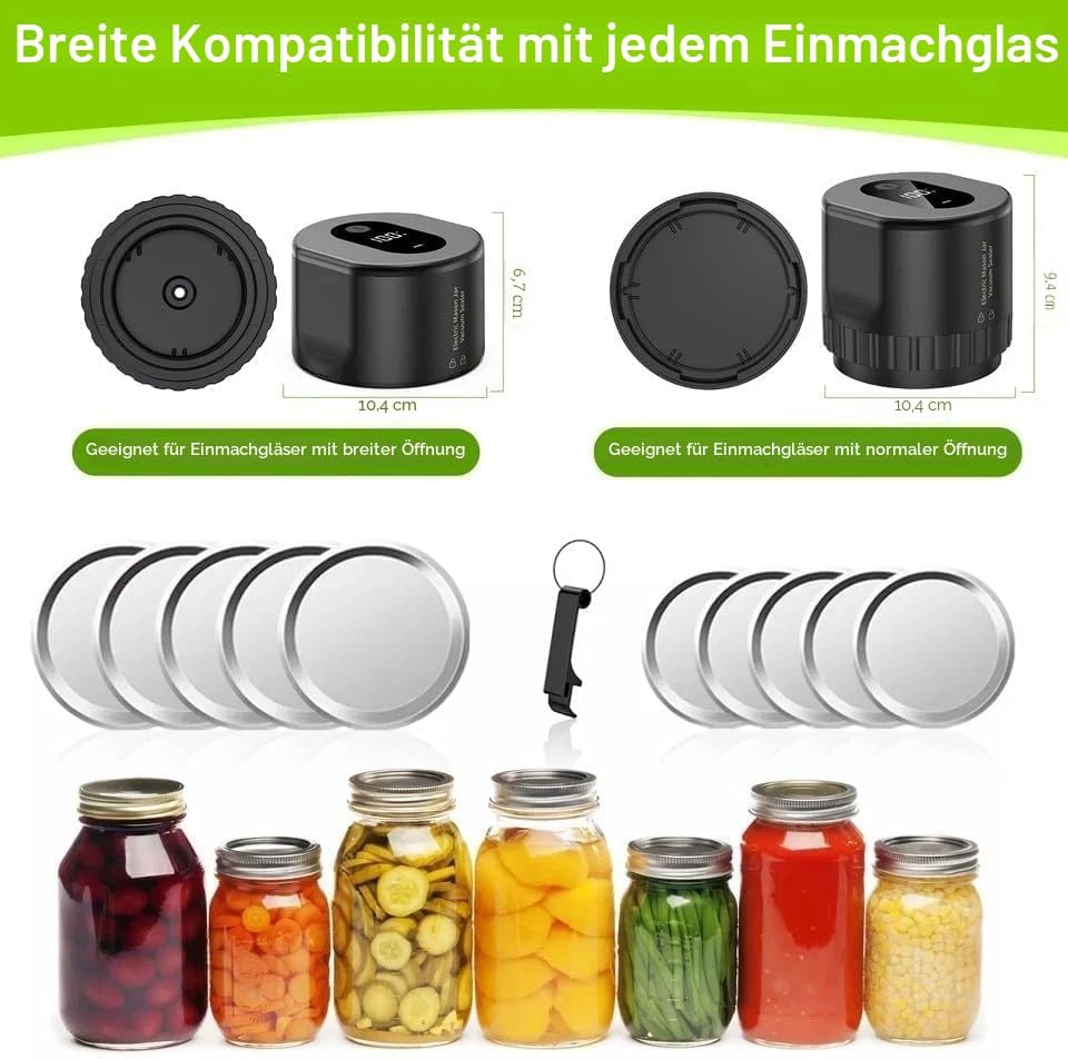 Domigard Einmachglas Vakuumierer, Elektrischer Vakuumierer für Einmachgläser, Vakuumiergerät für bre