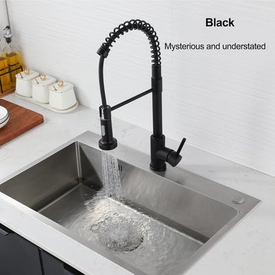 Wasserhahn Küche Schwarz - Küchenarmatur mit Brause Ausziehbar 360° Schwenkbar Spültischarmatur Küch