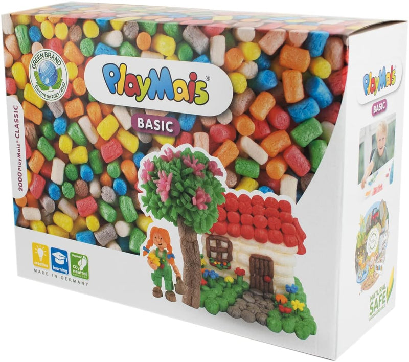 PlayMais BASIC XL Bastel-Set für Kinder ab 3 Jahren | Über 2000 Stück zum Basteln | Natürliches Spie