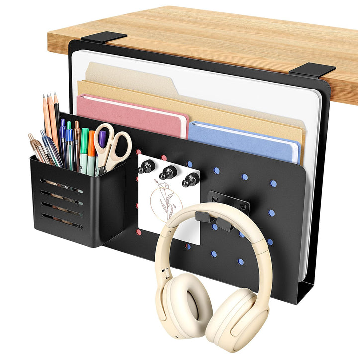 Schreibtisch Organizer Clip-On – Bohrfreie Laptop Halterung für Tischkanten 1–5,6 cm, mit Stifthalte
