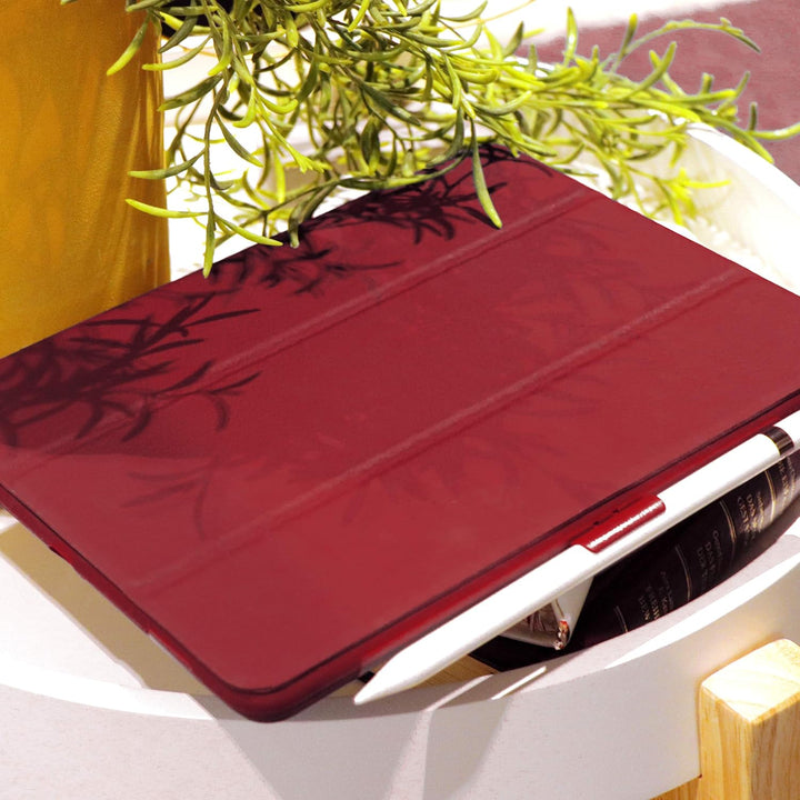 KMP GreenNu Schutzhülle/Klapphülle passend für iPad 9,7“ 2017/2018 – rot - 100% recyclebar – Bio-bas