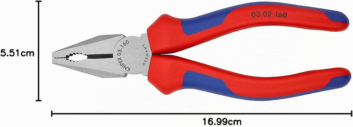Knipex Kombizange schwarz atramentiert, mit Mehrkomponenten-Hüllen 160 mm 03 02 160 160 mm atramenti
