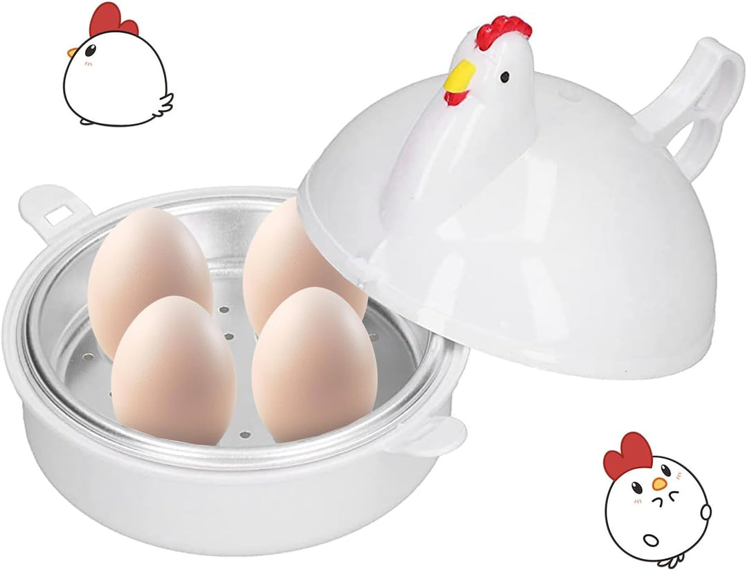 Mikrowelle Eierkocher Mit 4 Eier Kapazität, Eierdämpfer Hühnerform Mikrowelle Dampfkessel Dampfer Mi