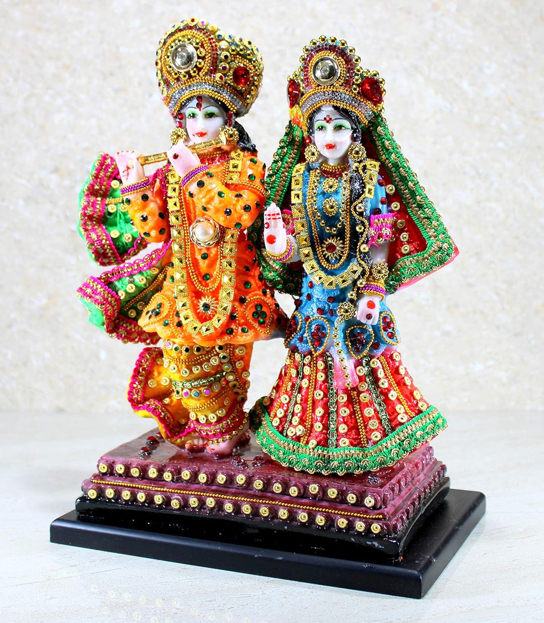 eSplanade Resin Radha Krishna on Chair Murti Idol Statue Sculpture (Radha Krishna Standing), Radha K
