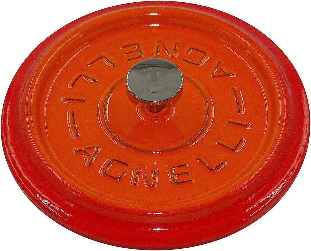 Pentole Agnelli COGHSRP10414O Kochgeschirr Slowcook Auflauf aus Gusseisen, 14 cm, 0,8 l, orange Aran