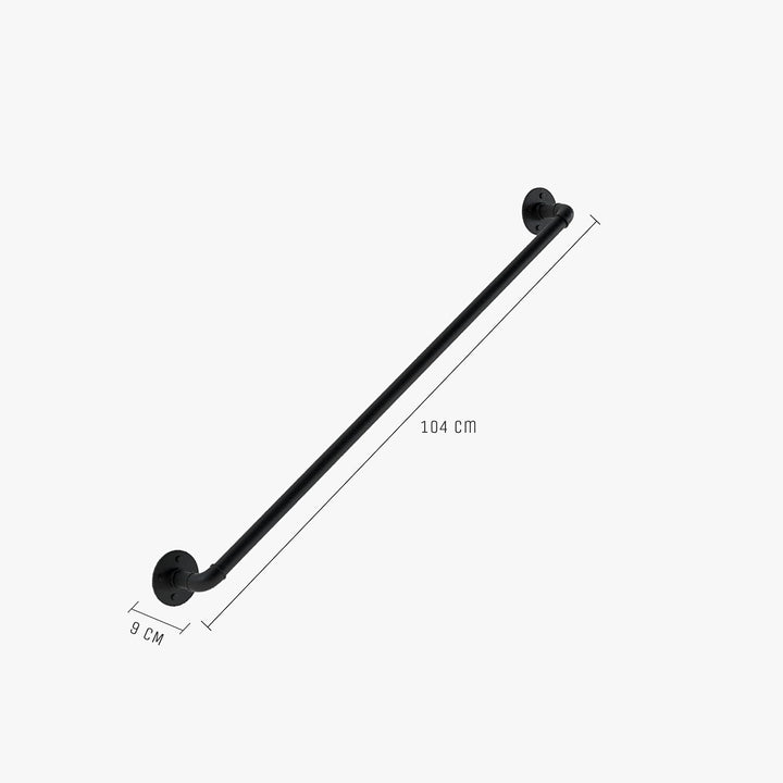 Pamo Handlauf für Treppen | 36-392 cm | Handlauf schwarz aus stabilen Rohren im industrial Loft Desi