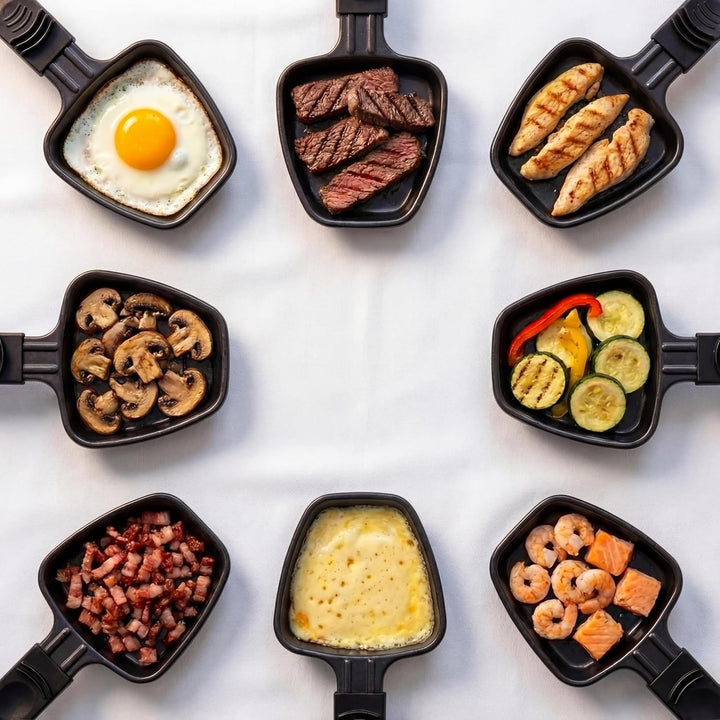 Princess Raclette und Fondue 5-in-1, 8 Personen, Doppelte Thermostate, 1,3 L Fonduetopf, PFAS-frei,