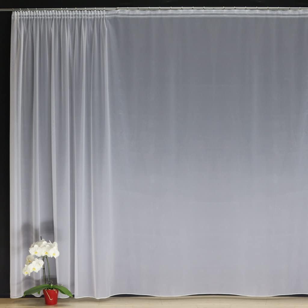 EASYHomefashion Fertiggardine nach Mass Voile Store weiss, massgefertigt, halbtransparent mit BLEIST