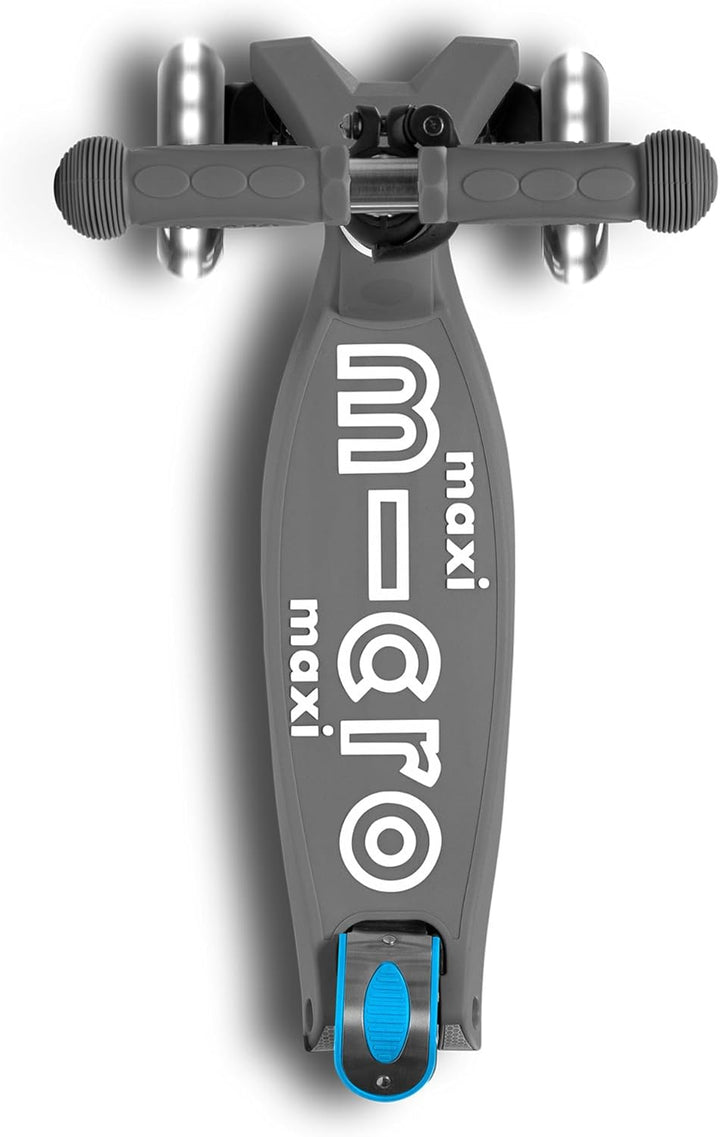 Micro Kickboard Maxi Deluxe Scooter, faltbar, LED, 3 Räder, Lean-to-Steer, Schweizer Design, mit bew