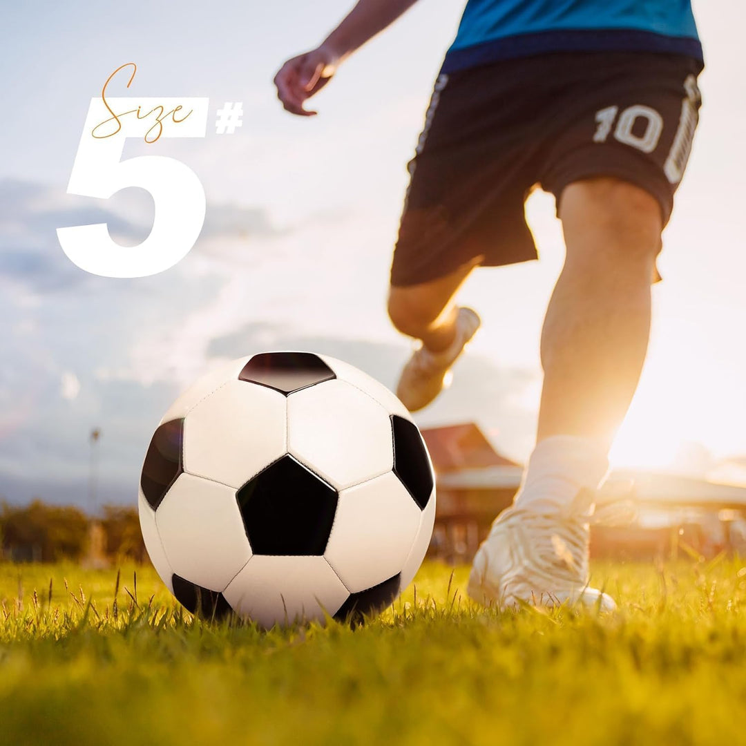 U&amp;C Planet 3 Packung Training Fussball Grösse 5 Soccer Bälle Premium PVC Lederball für Training &amp; Sp
