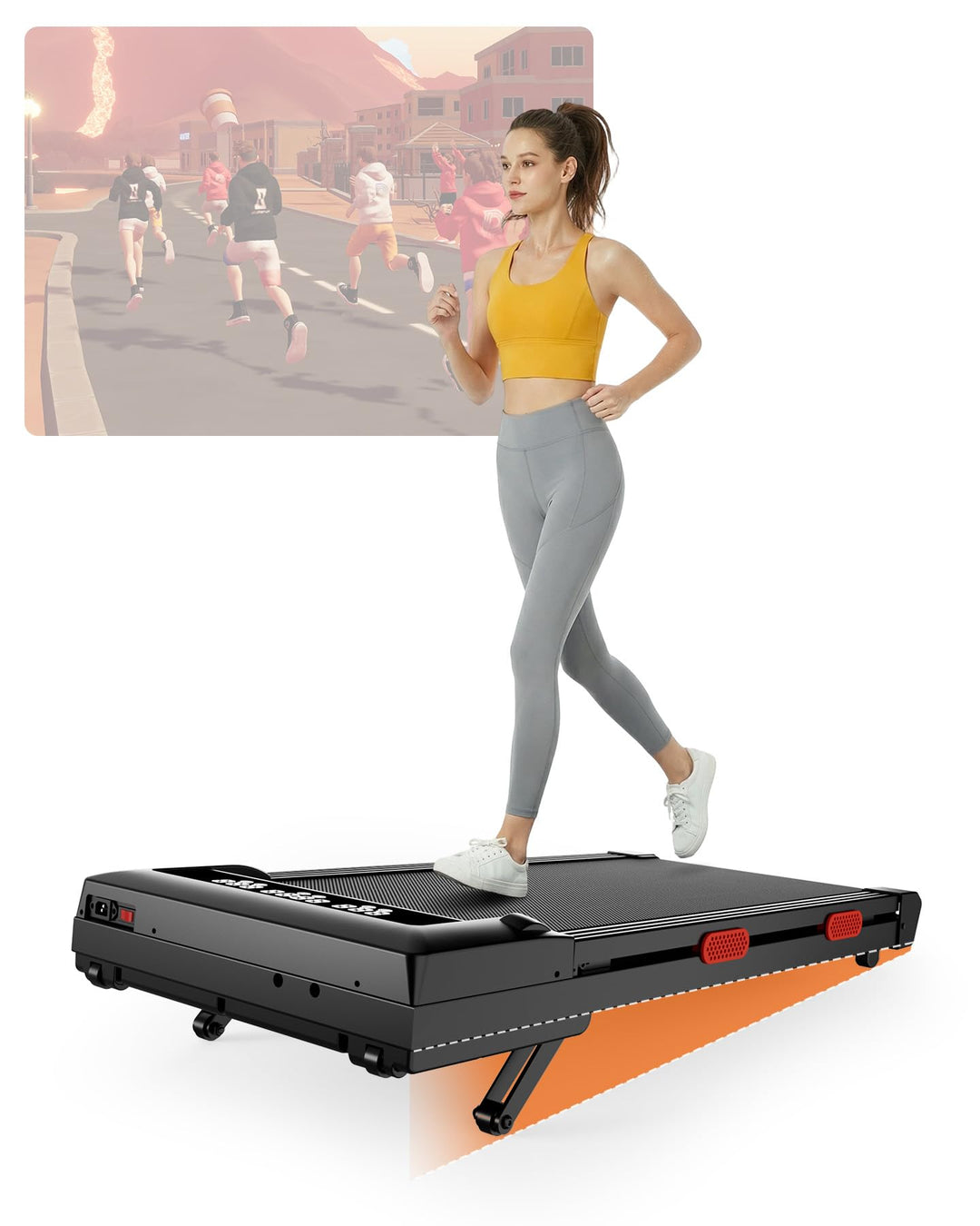 Raceable Walking Pad mit Steigung, Lacuffy Laufband für Zuhause mit APP-Steuerung, unter dem Schreib