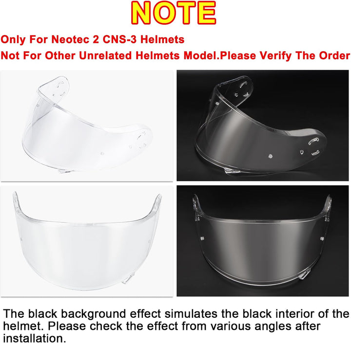 PSLER Helm Visier für Neotec 2 - Verspiegelt Helmvisier für Shoei Neotec 2 CNS-3 Getöntes Visier Mot
