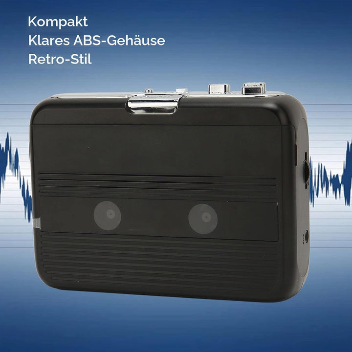 Bluetooth Kassettenspieler mit Kopfhörer, Stereo Retro Auto Reverse Tragbarer Drahtloser FM Kassette