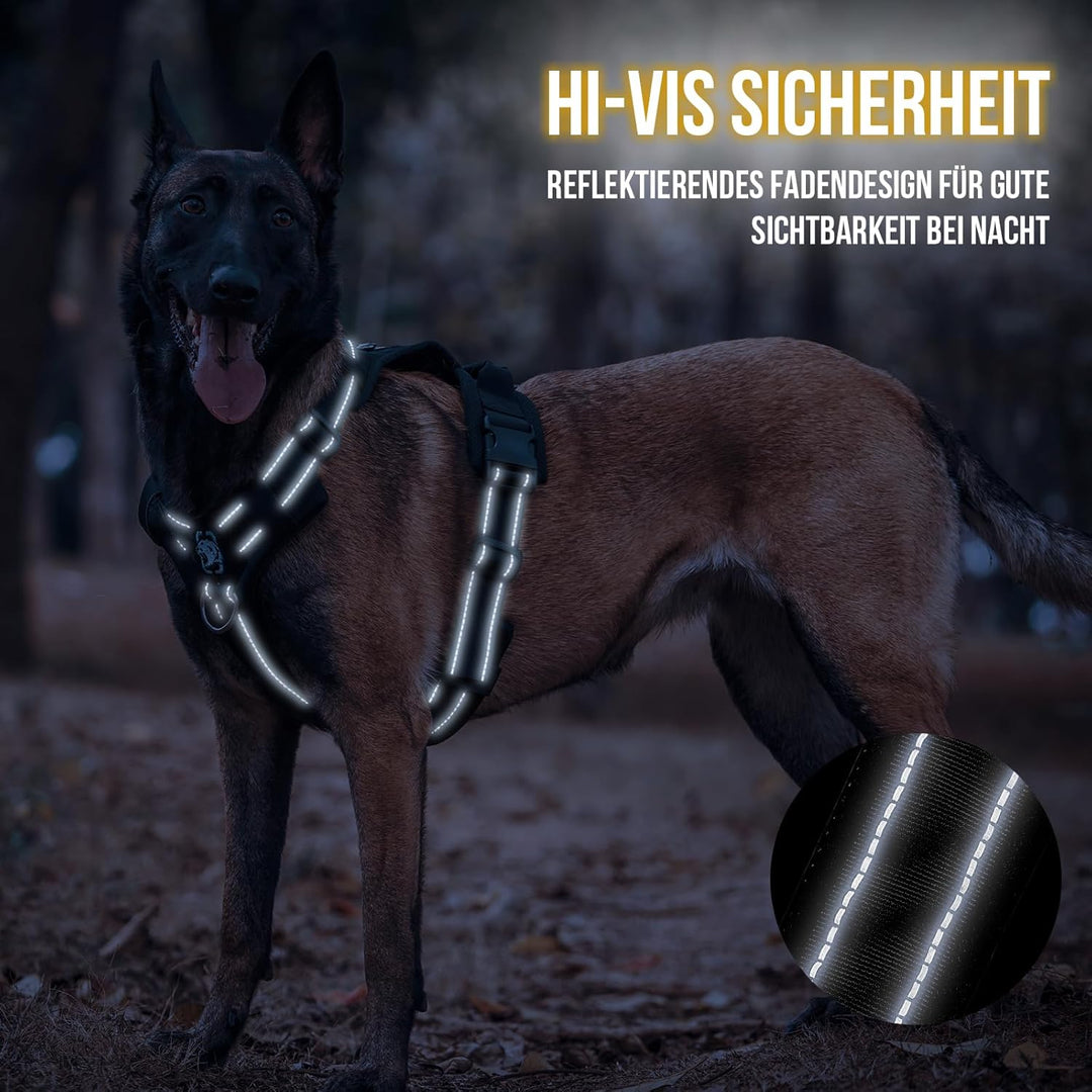 OneTigris Hundegeschirr, Diesel Einstellbar Taktisches Geschirr Weich Gepolstert Brustgeschirr für m