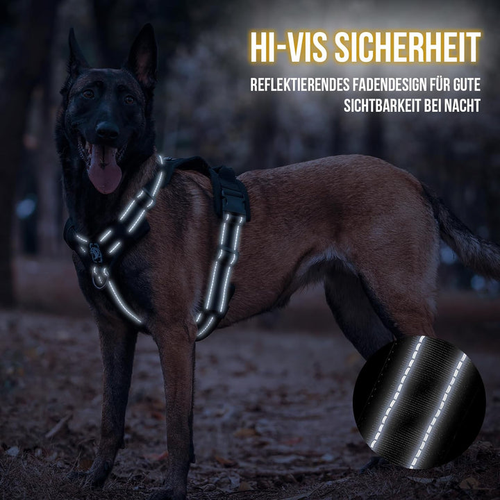 OneTigris Hundegeschirr, Diesel Einstellbar Taktisches Geschirr Weich Gepolstert Brustgeschirr für m