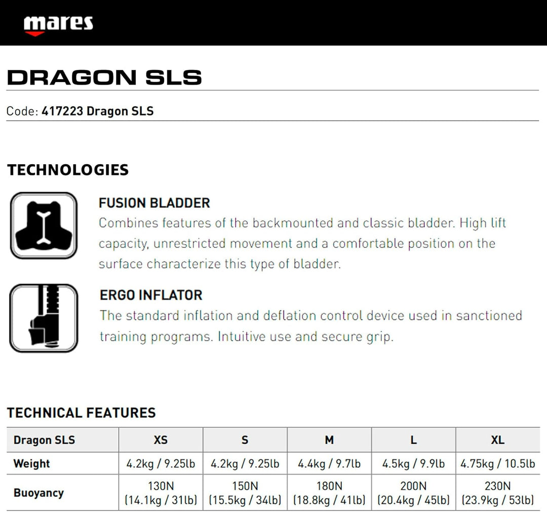 Mares Unisex – Erwachsene Dragon SLS Weste XS mehrfarbig, XS mehrfarbig