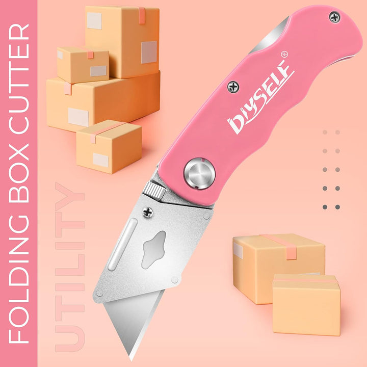 DIYSELF Messer 7er Pack Kartonschneider, Rückenschloss Design, Schneller Klingenwechsel, Rasiermesse