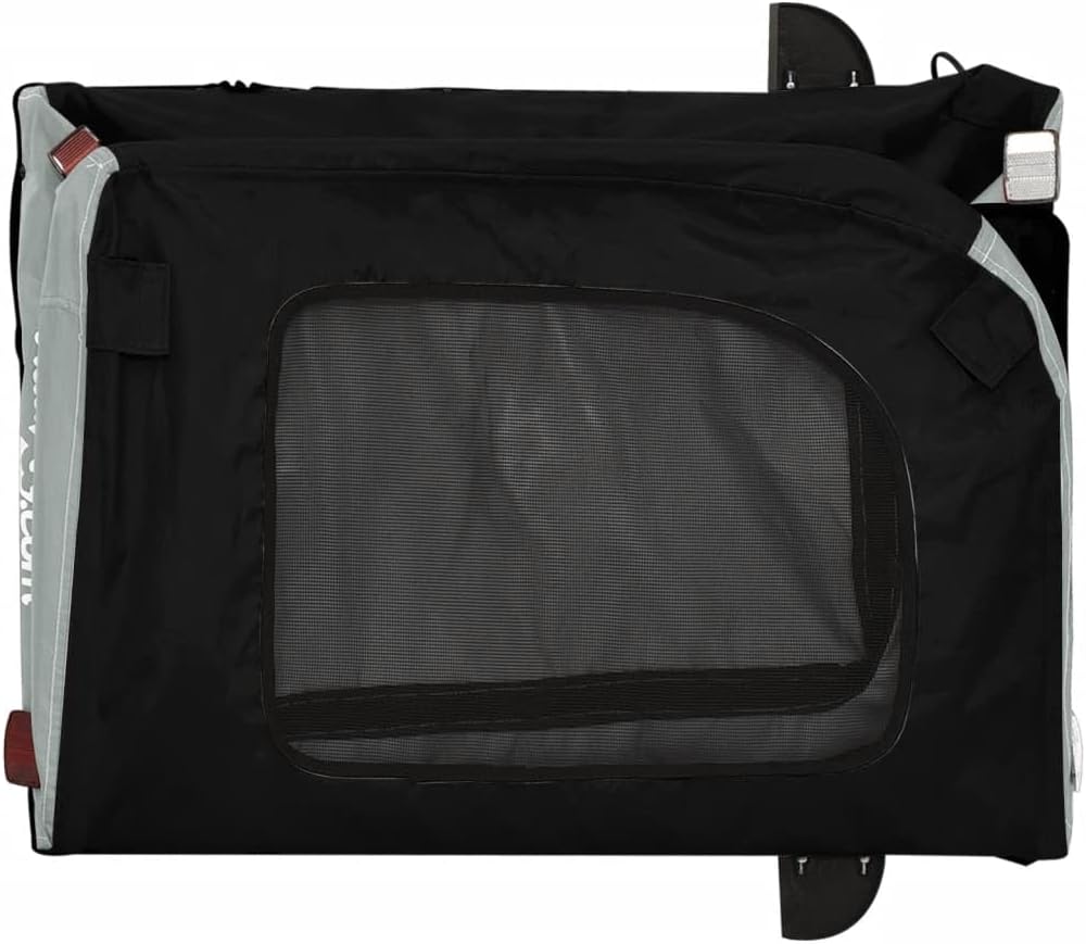 SKM Fahrradanhänger Hunde Schwarz und Grau Oxford-Gewebe und Eisen, Weight: 8.15 kg, 93832 Schwarz u