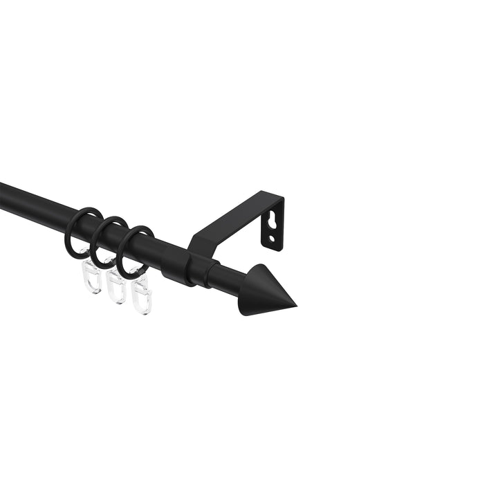 Interdeco Gardinenstangen ausziehbar (2 Sets) in Schwarz 13/16 mm Ø Favorit Cone, 70-120 cm