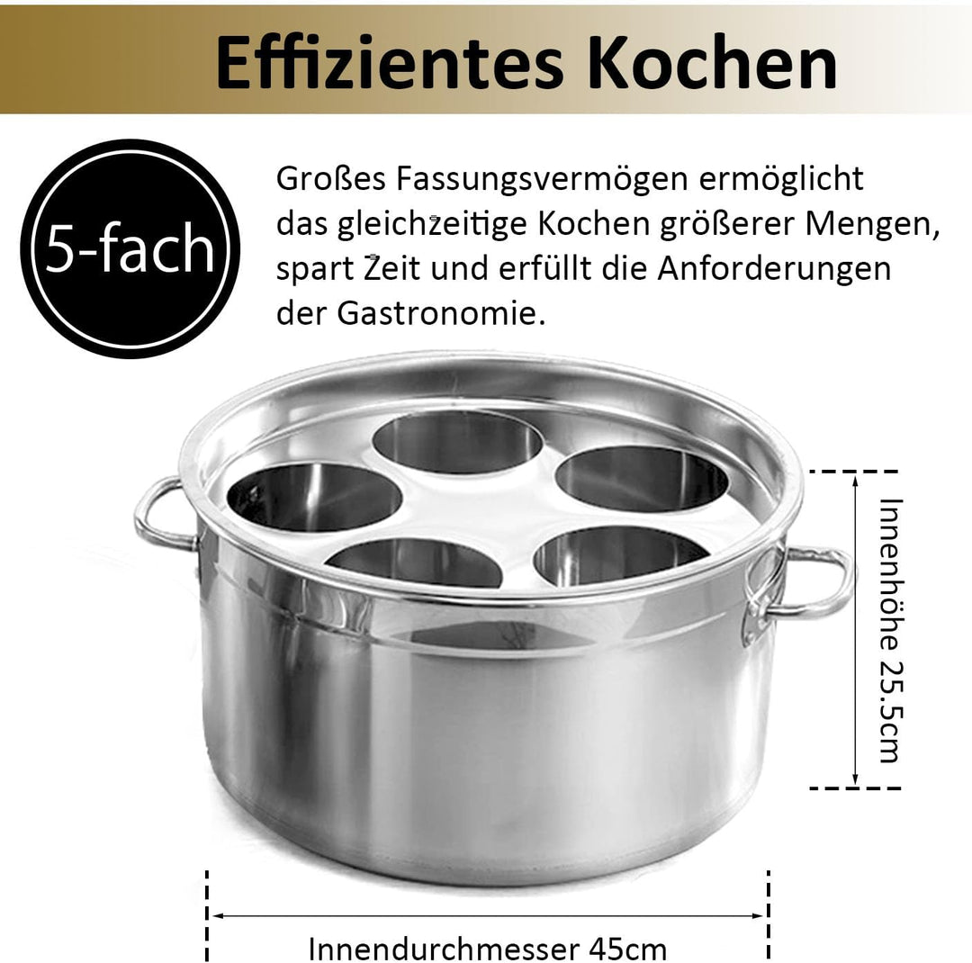 Kurflo Kommerzieller Nudeltopf, Edelstahl, für Ramen, Udon, Spaghetti & Fondue, geeignet für Gasherd
