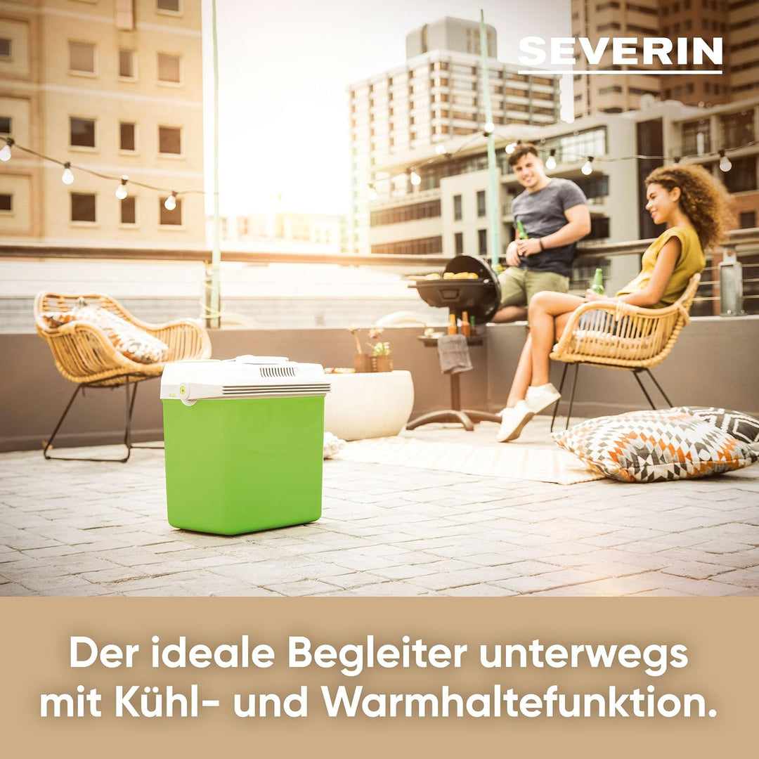 SEVERIN Elektrische Kühlbox (19 L) mit Kühl- und Warmhaltefunktion, Auto Kühlbox mit 2 Anschlüssen (
