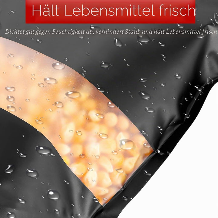 MIVIDE 200 Stück Wiederverschliessbare Mylar Beutel, 12 x 20 cm Zip Aluminium Folien Mylar Beutel, S