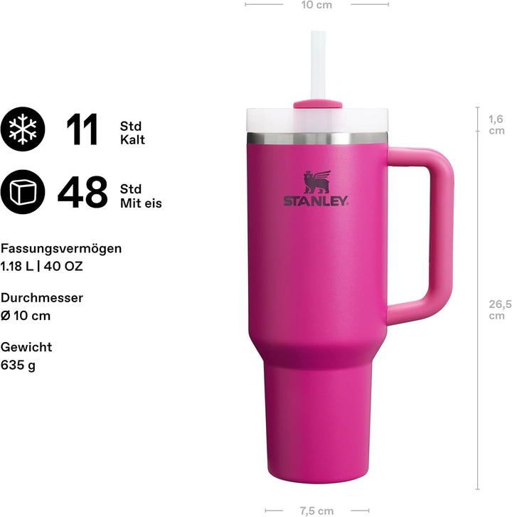 STANLEY 1913 Quencher H2.0 Flowstate Trinkflasche Mit Strohhalm 1.2L - Thermobecher Kühlt 11 Stunden