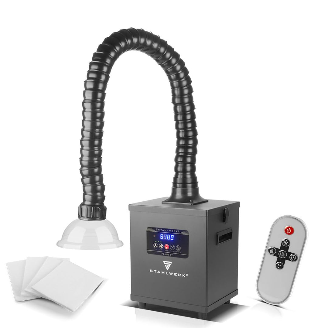 STAHLWERK Rauchabsaugung FE-150 ST mit 3-fach-Filter und 150 W Absauganlage | Rauchabsorber | Raucha