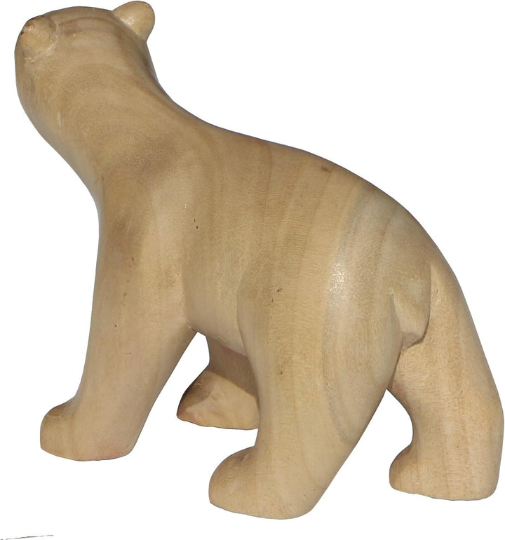 Eisbär-Figur - Handarbeit aus Krokodil-Holz geschnitzt als Geschenk-Idee für Bären-Fans zur Deko Bär