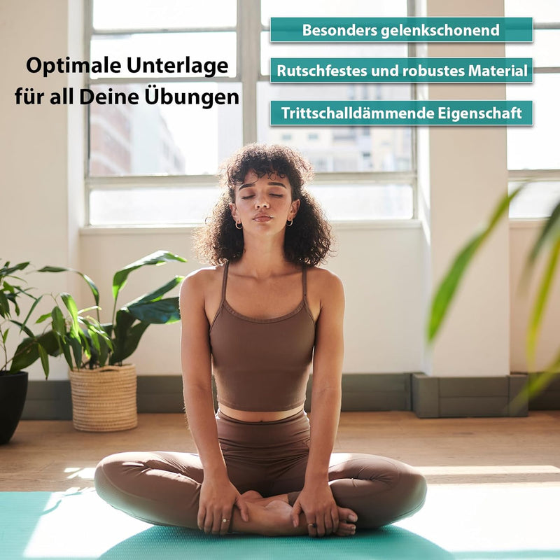 ALPIDEX Yogamatte Extra Dick 1,5cm Gymnastikmatte 3 Grössen rutschfest Phthalatfrei Fitness Matte Tr