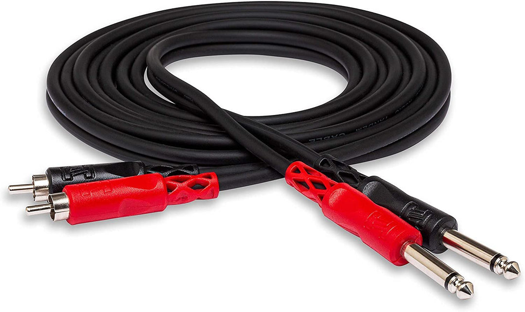 Hosa CPR-203, standard Audiokabel, Dual 1/4 Zoll TS auf Dual RCA, 3m Länge, 3m