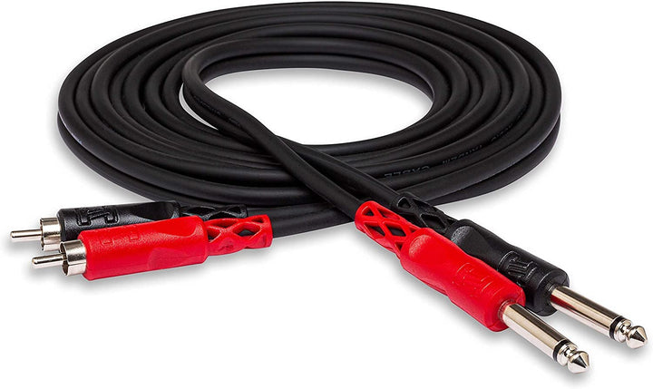 Hosa CPR-203, standard Audiokabel, Dual 1/4 Zoll TS auf Dual RCA, 3m Länge, 3m