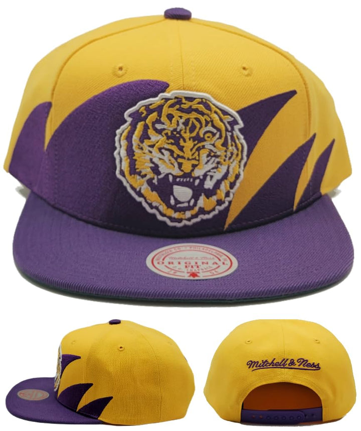 Mitchell & Ness Louisiana State University LSU Sharktooth NCAA Snapback Cap and Basecap