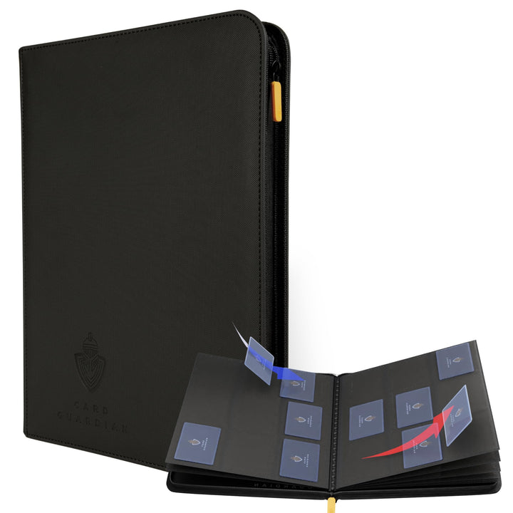 Card Guardian – Premium Sammelkarten Album mit Reissverschluss – 360 Kartenplätze – 9-Pocket TCG Bin