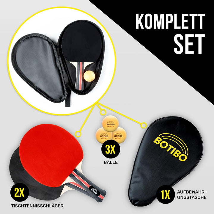 BOTIBO Tischtennisschläger 2er Set, 2