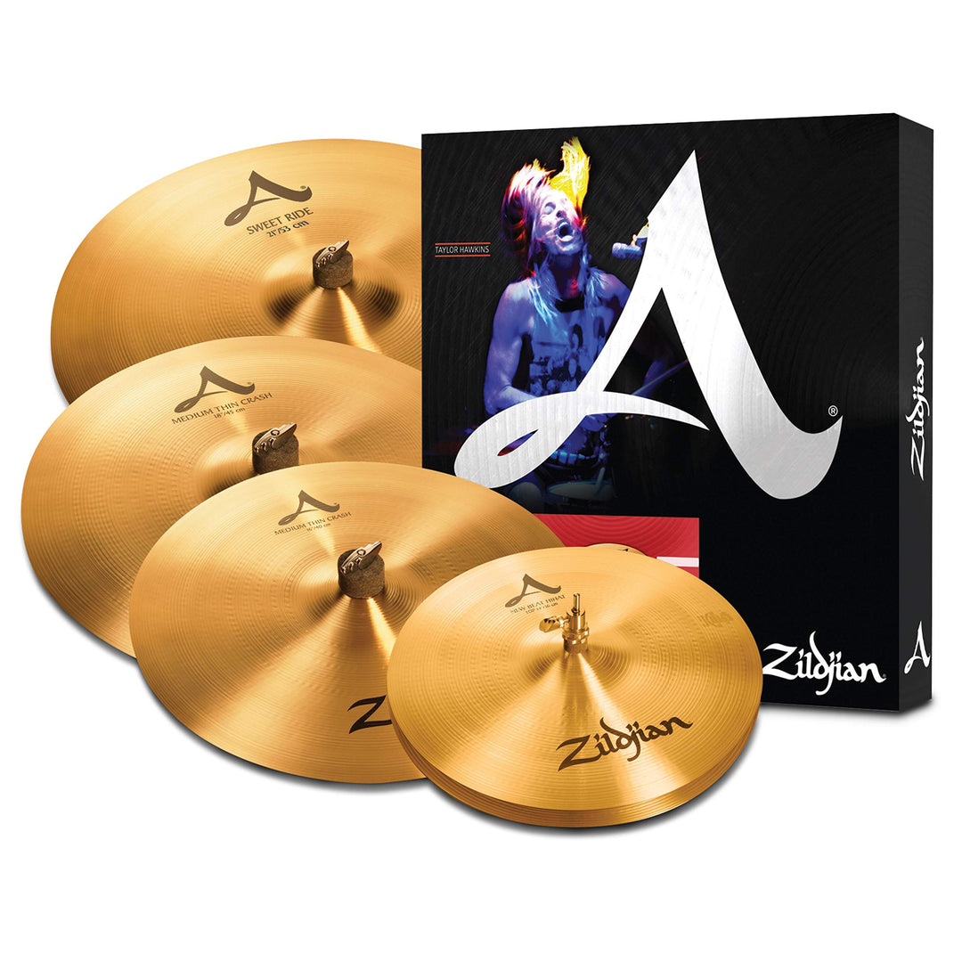 Zildjian A Series Cymbal Set - 14" New Beat Hi-Hat, 16" Medium Thin Crash, 21" Sweet Ride and 18" Me