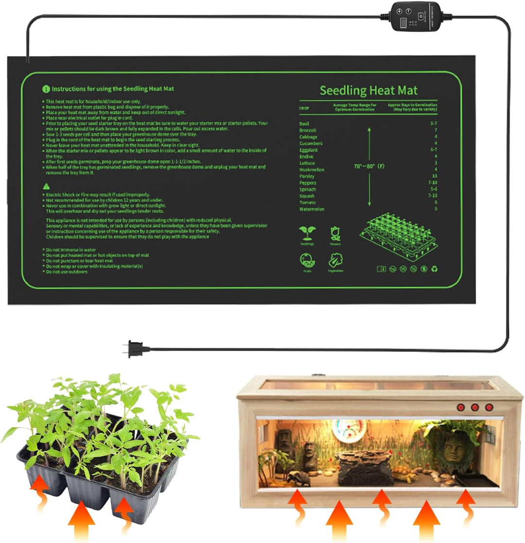 Heizmatte Pflanzen mit Thermostat, Wärmematte für Sämling Germination und Haustier, Heizkissen Amphi